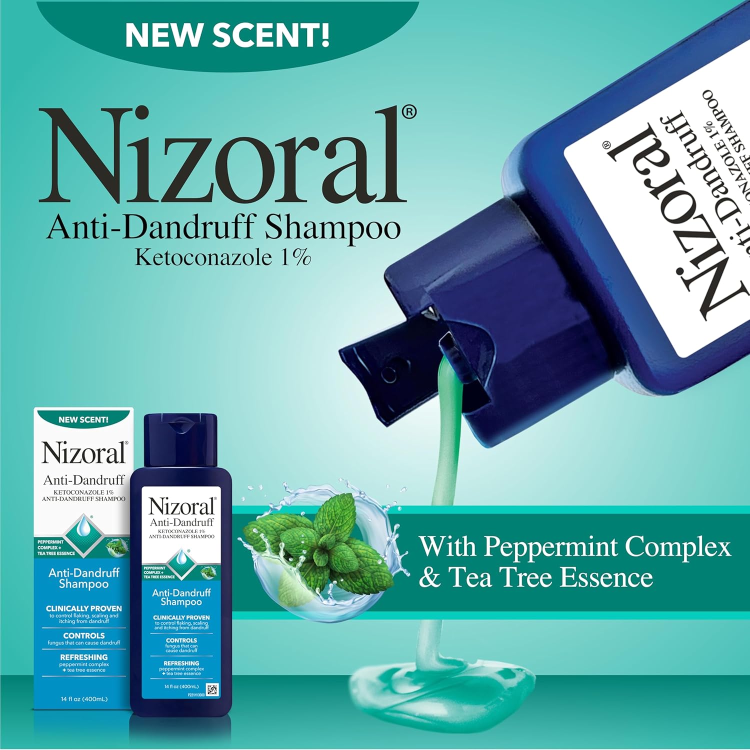 Anti-Dandruff Shampoo with 1% Ketoconazole, Peppermint and Tea Tree Scent - image 2