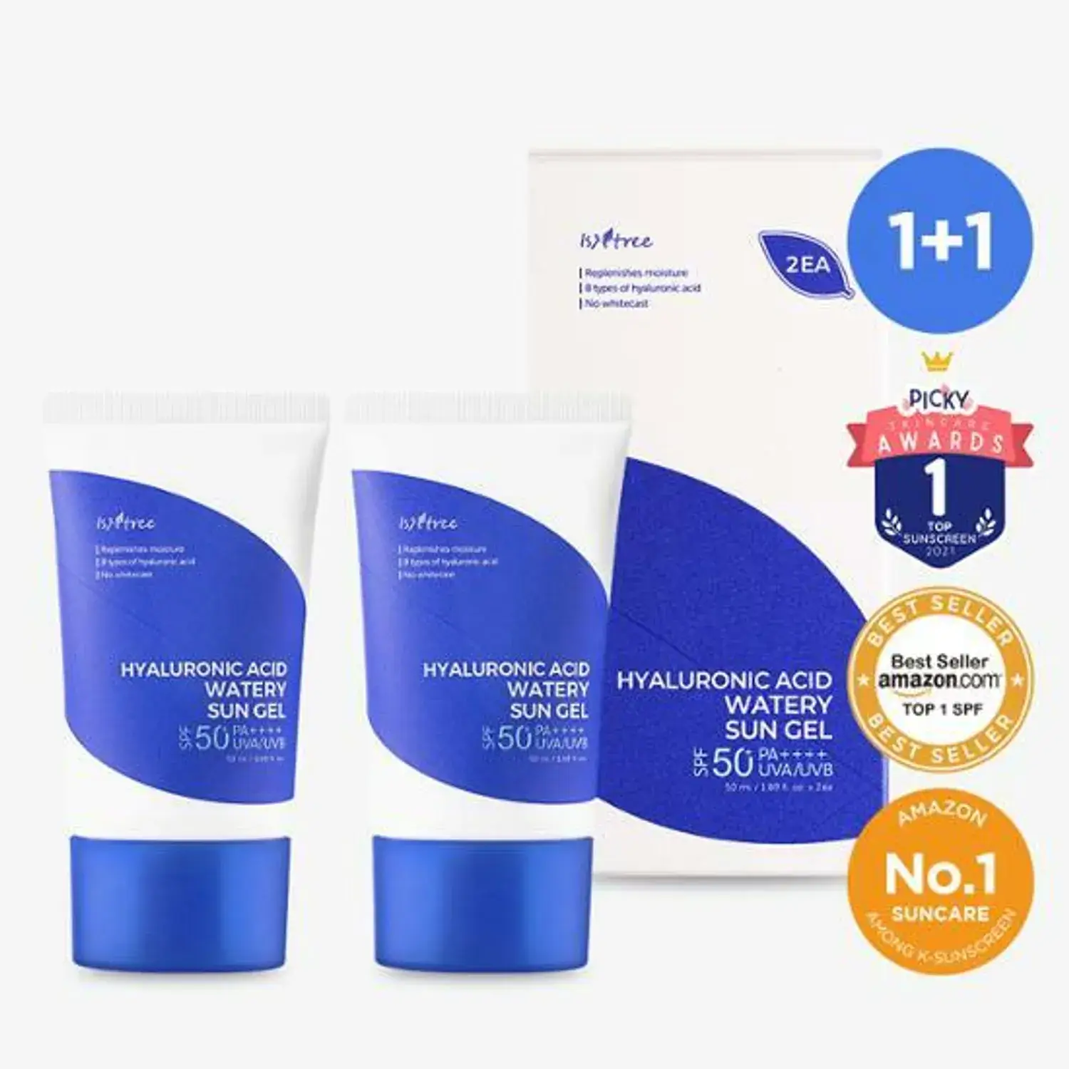 Hyaluronic Acid Watery Sun Gel  SPF 50+PA++++ 2EA Set  - image 2