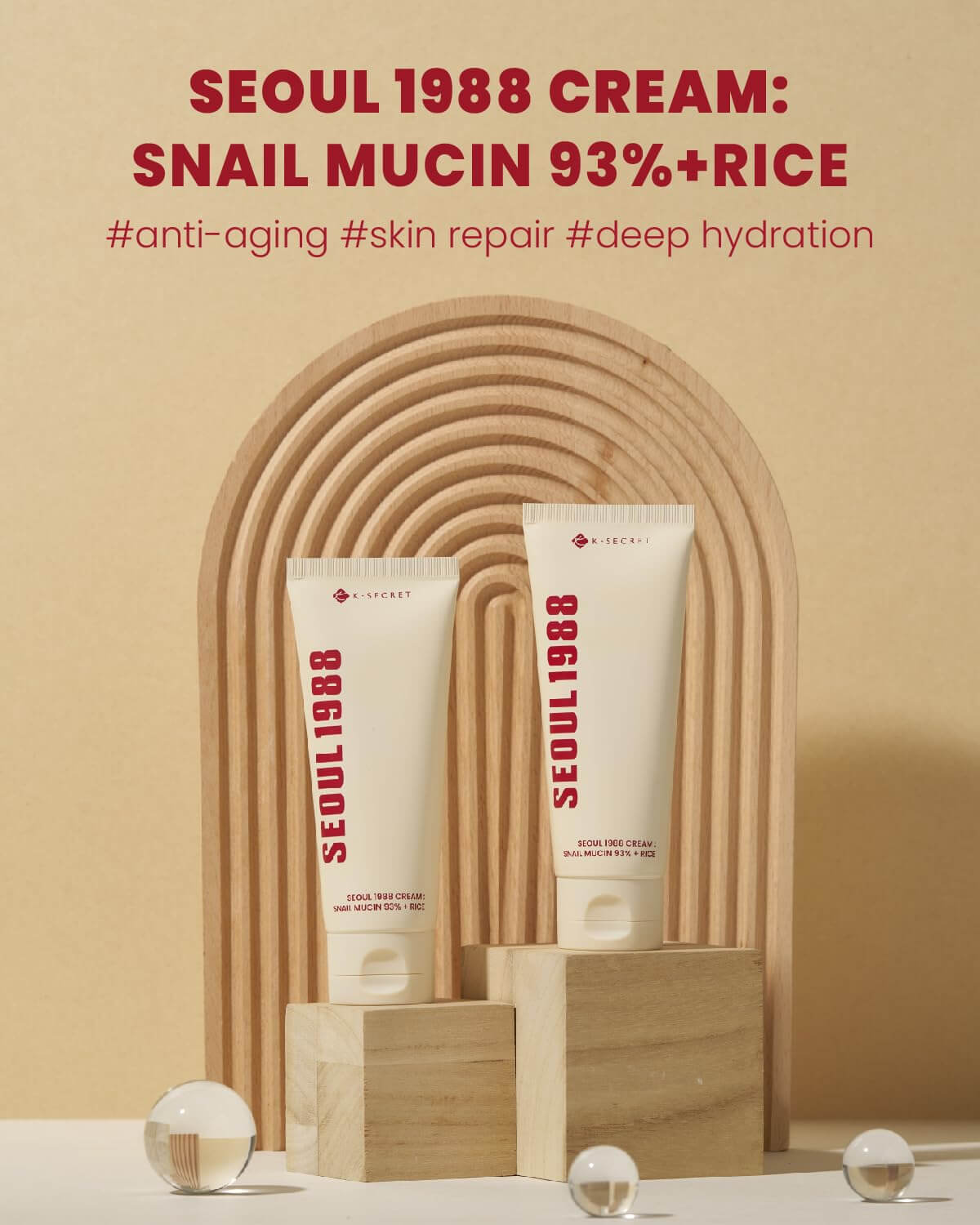 SEOUL 1988 Cream : Snail Mucin 93% + Rice - image 2