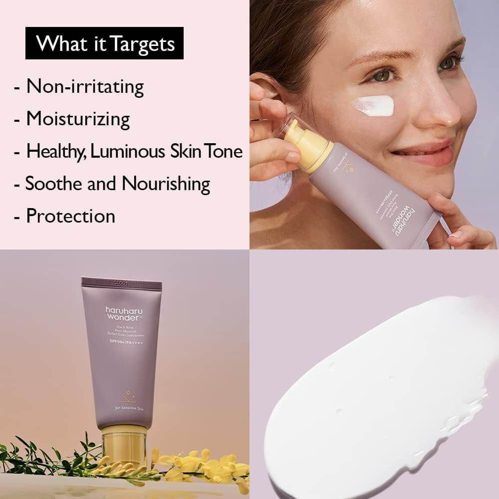 Black Rice Pure Mineral Relief Dally Sunscreen SPF50+ PA++++ - image 3