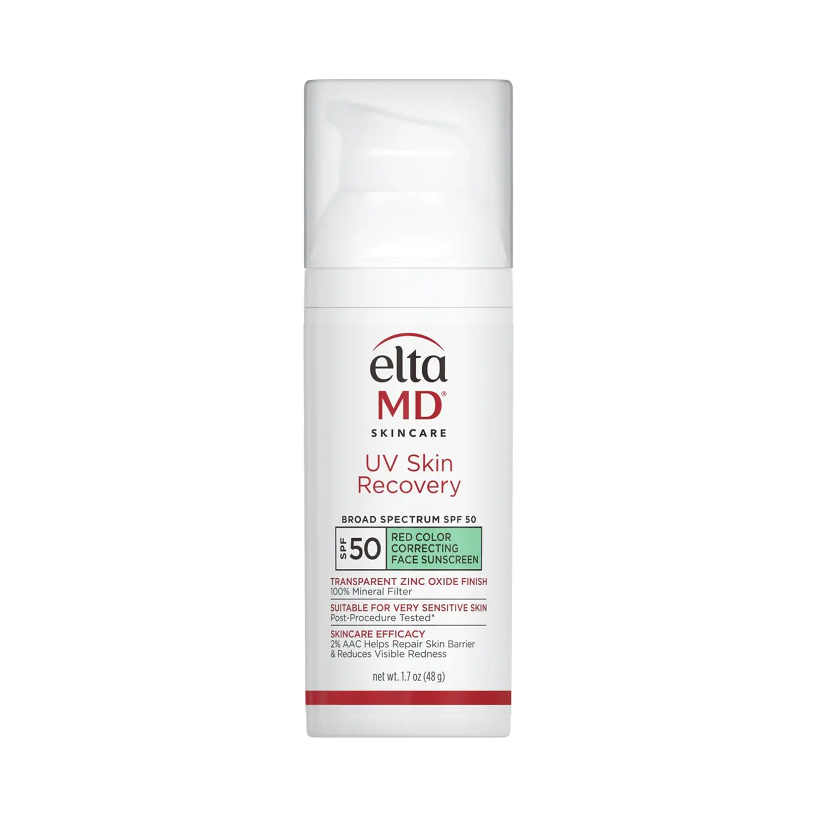 UV Skin Recovery Red Color Correcting Green Tint Broad Spectrum SPF 50