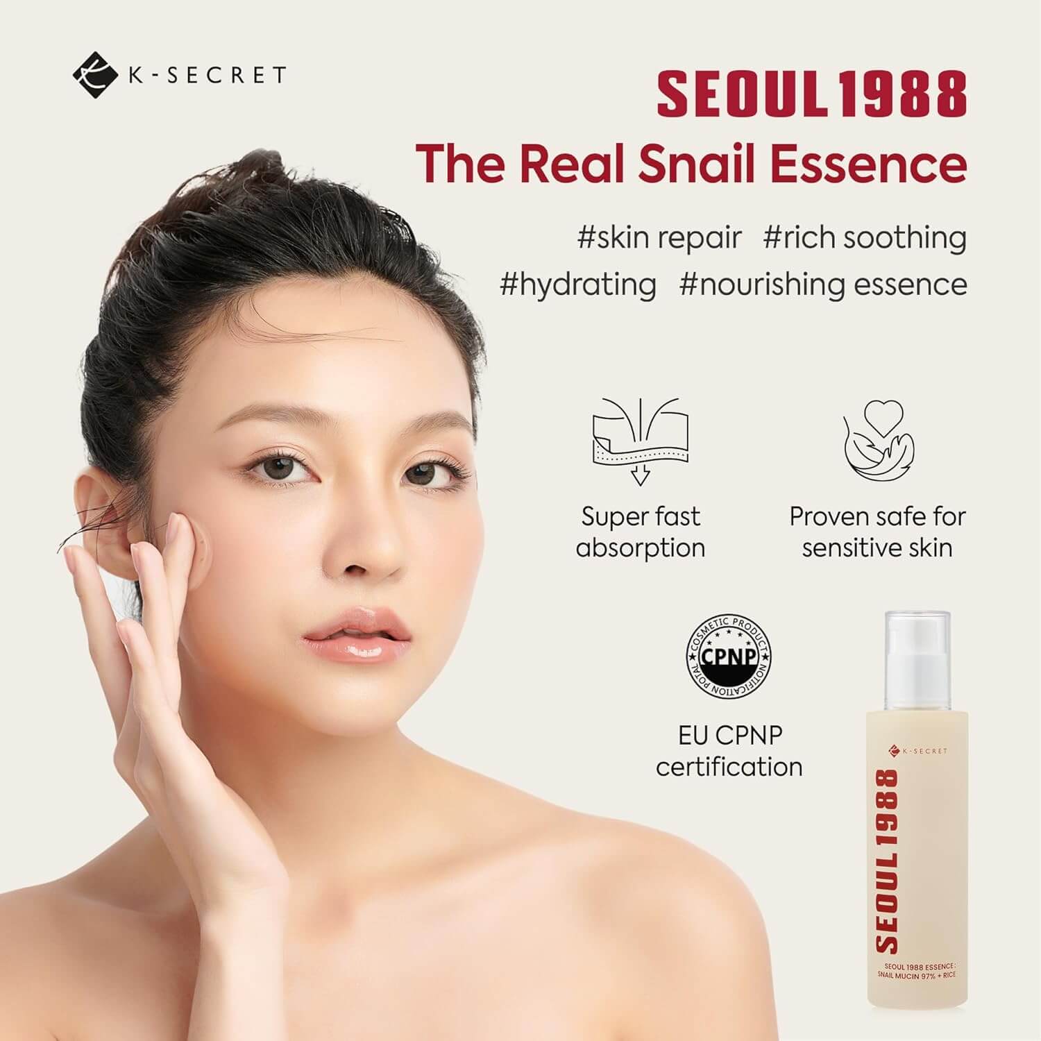 SEOUL 1988 Essence : Snail Mucin 97% + Rice - image 2