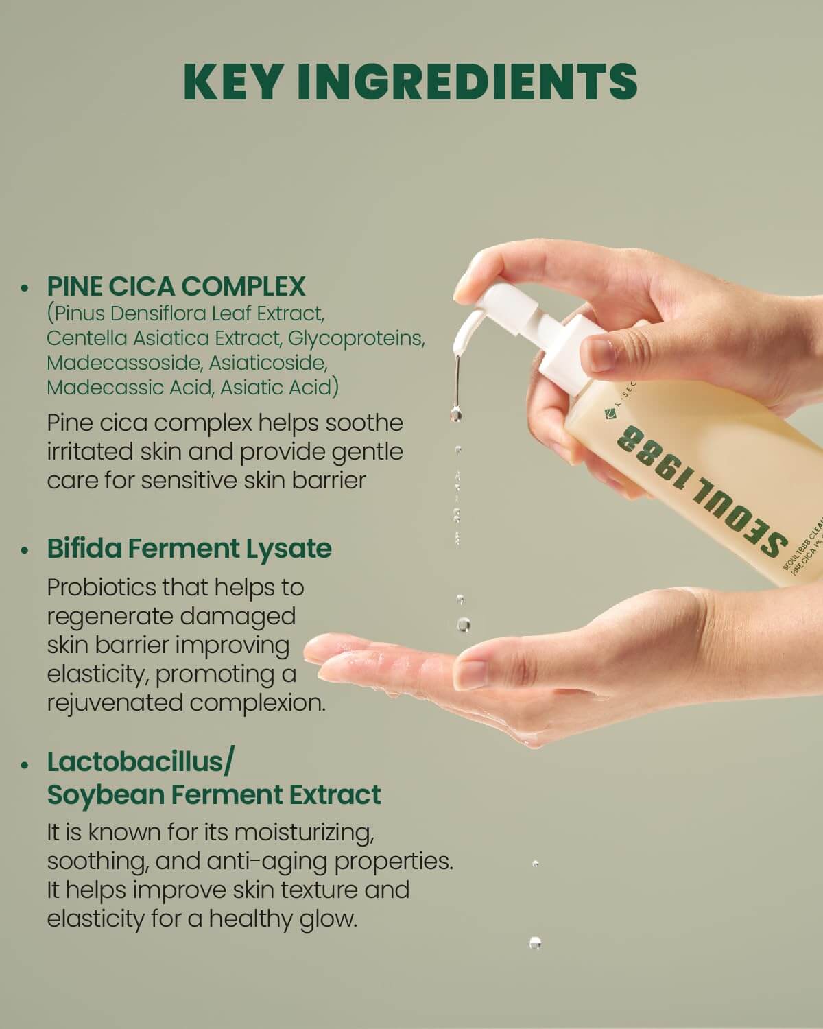 SEOUL 1988 Cleansing Oil : Pine Cica 1% + Probiotics - image 4