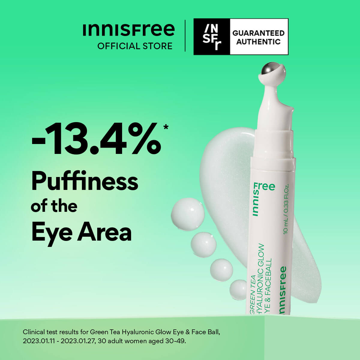 Green Tea Hyaluronic Glow Eye And Face Ball - image 5